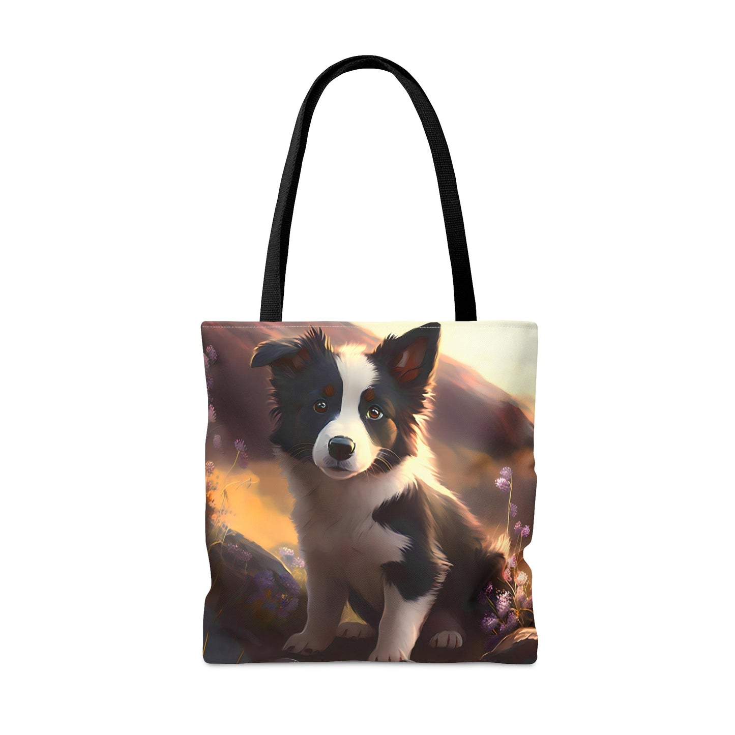 Anime Style Border Collie Puppy Tote Bag