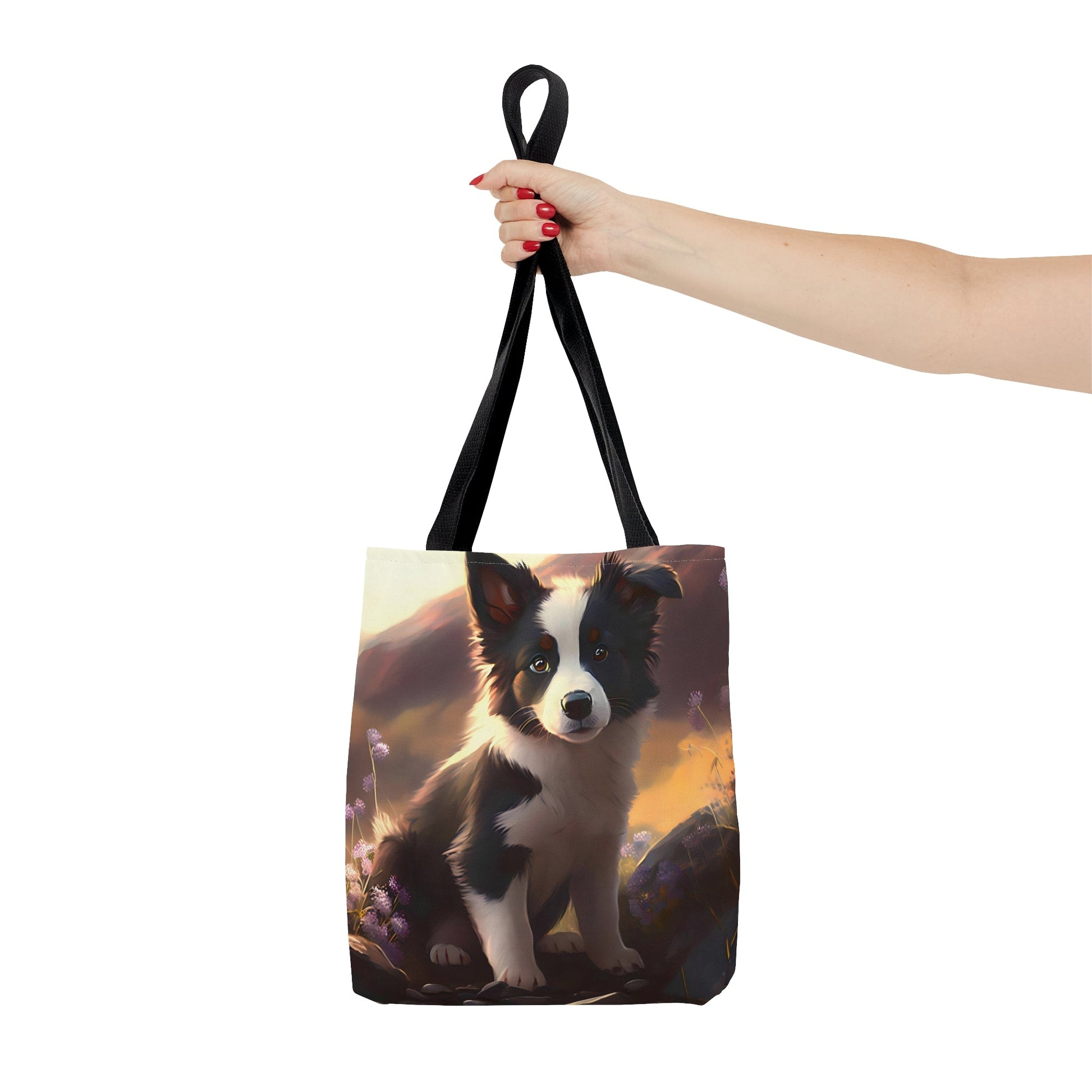 Anime Style Border Collie Puppy Tote Bag