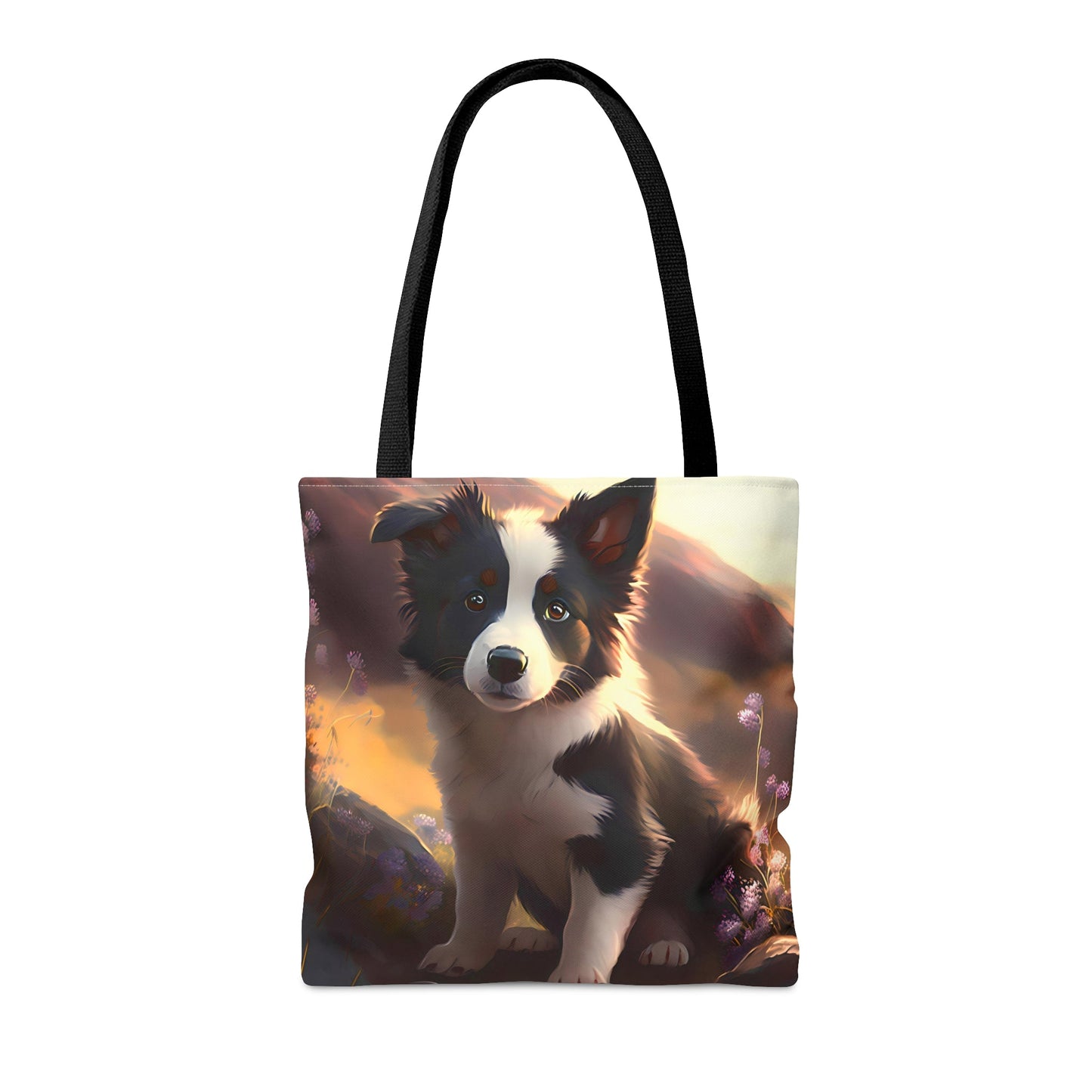 Anime Style Border Collie Puppy Tote Bag