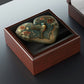 Antique Heirloom Heart Wood Keepsake Jewelry Box with Ceramic Tile Cover