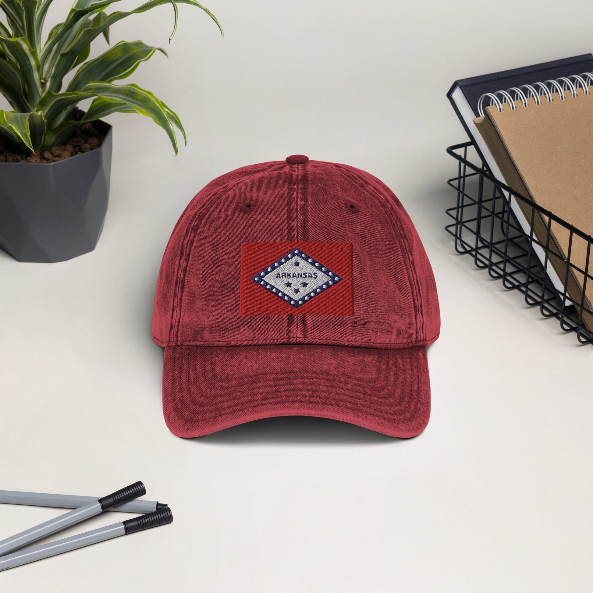 Arkansas Flag Vintage Cotton Twill Cap