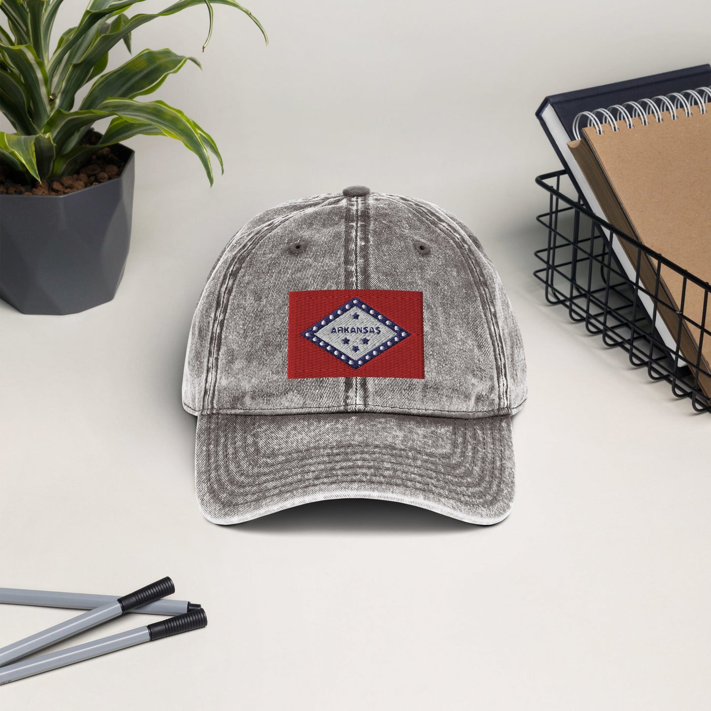 Arkansas Flag Vintage Cotton Twill Cap