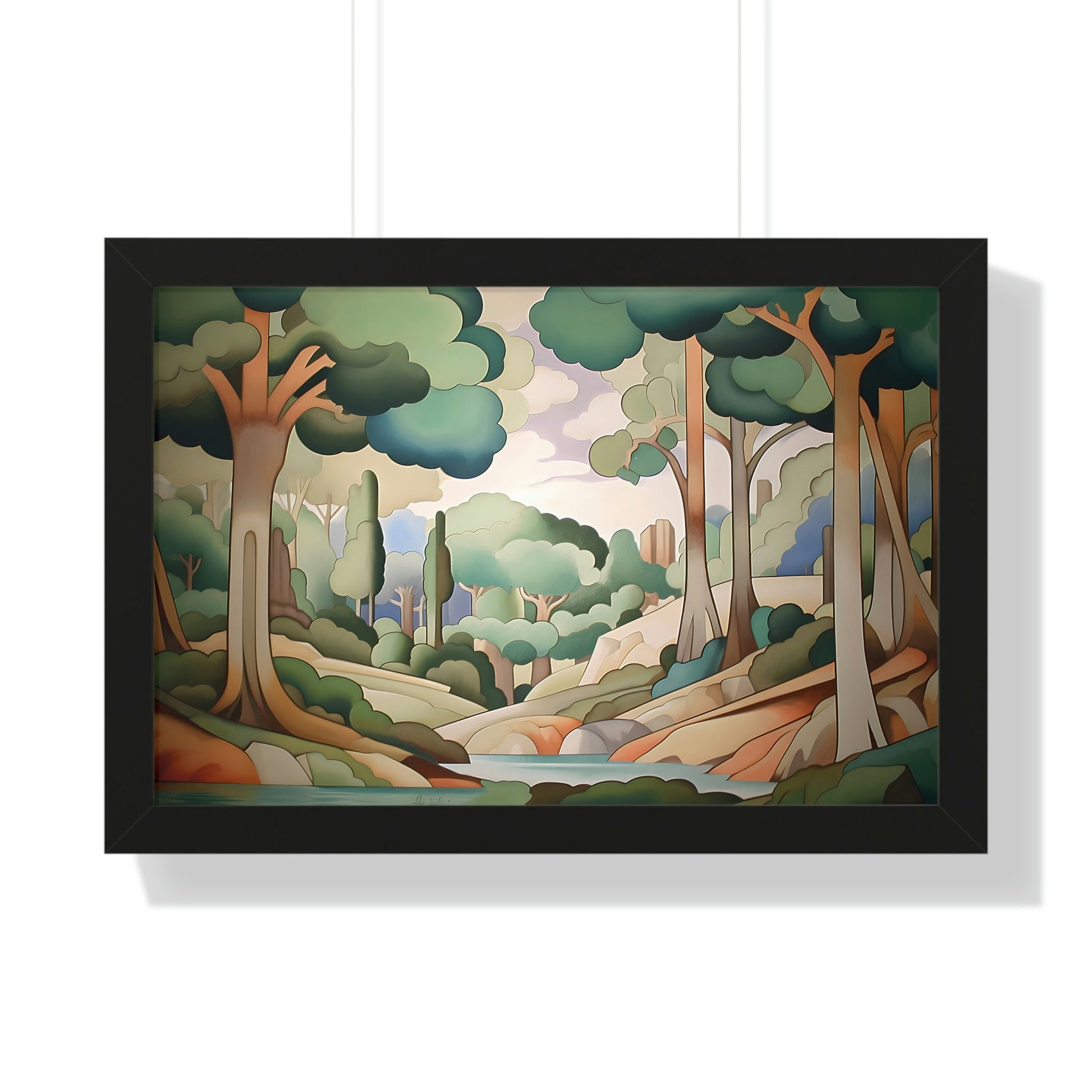 Art Deco Landscape | Framed Horizontal Poster