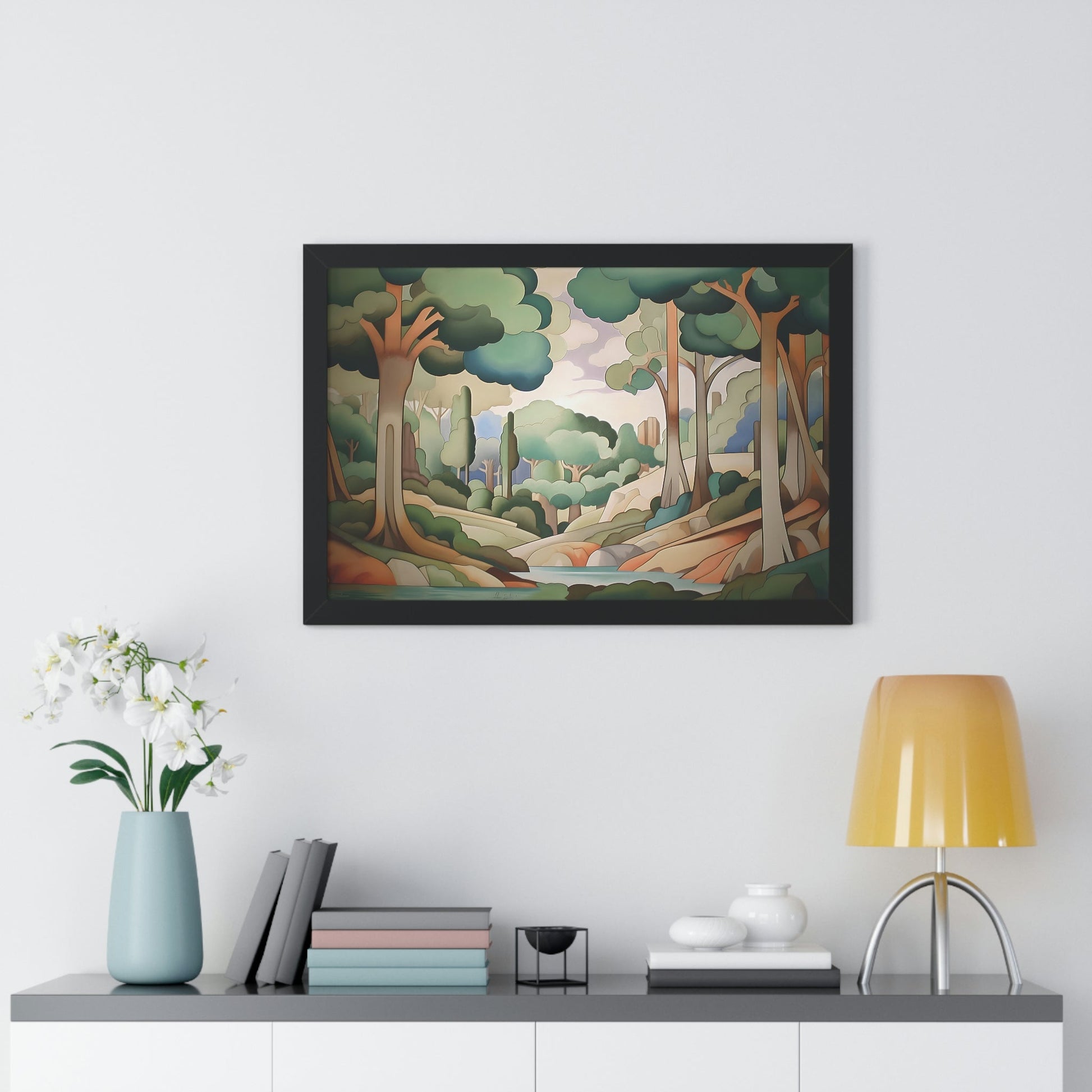 Art Deco Landscape | Framed Horizontal Poster