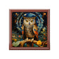 Art Deco Owl Artwork Print Gift and Jewelry Box