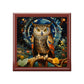 Art Deco Owl Artwork Print Gift and Jewelry Box