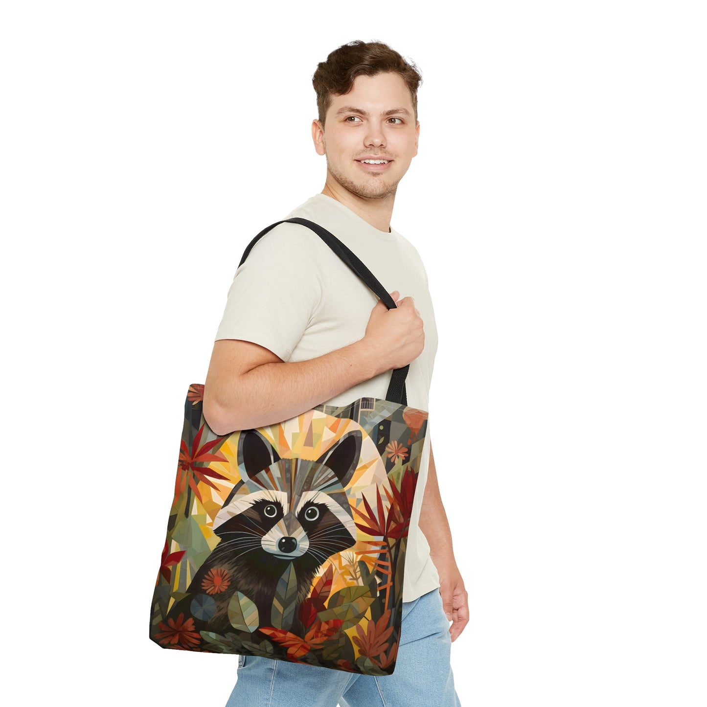 Art Deco Raccoon Tote Bag