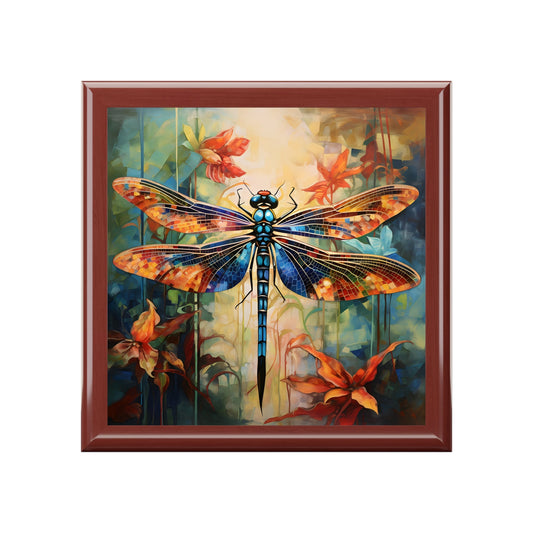 Art Deco Style Dragonfly Artwork Gift and Jewelry Box