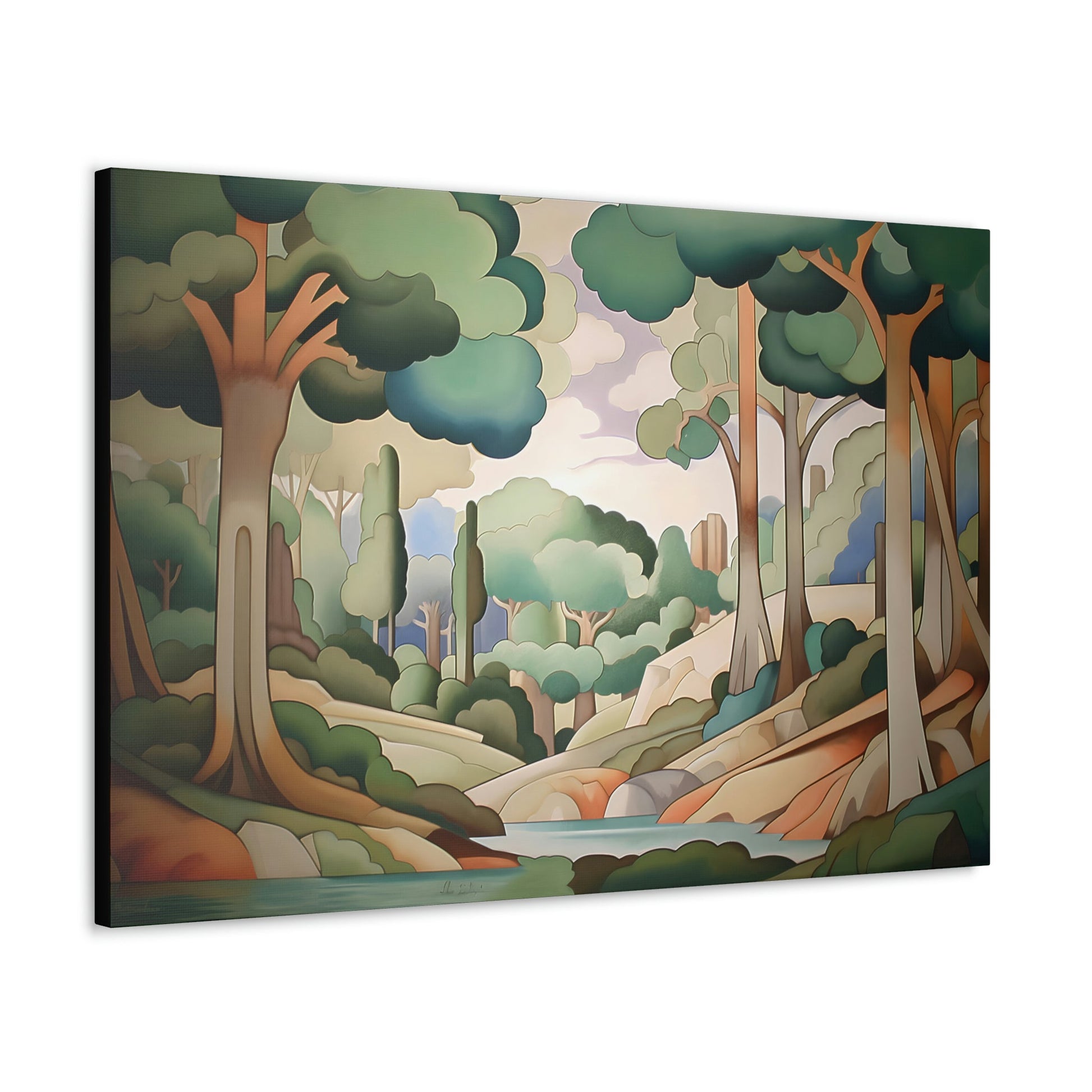 Art Deco Style Landscape | Canvas Gallery Wraps