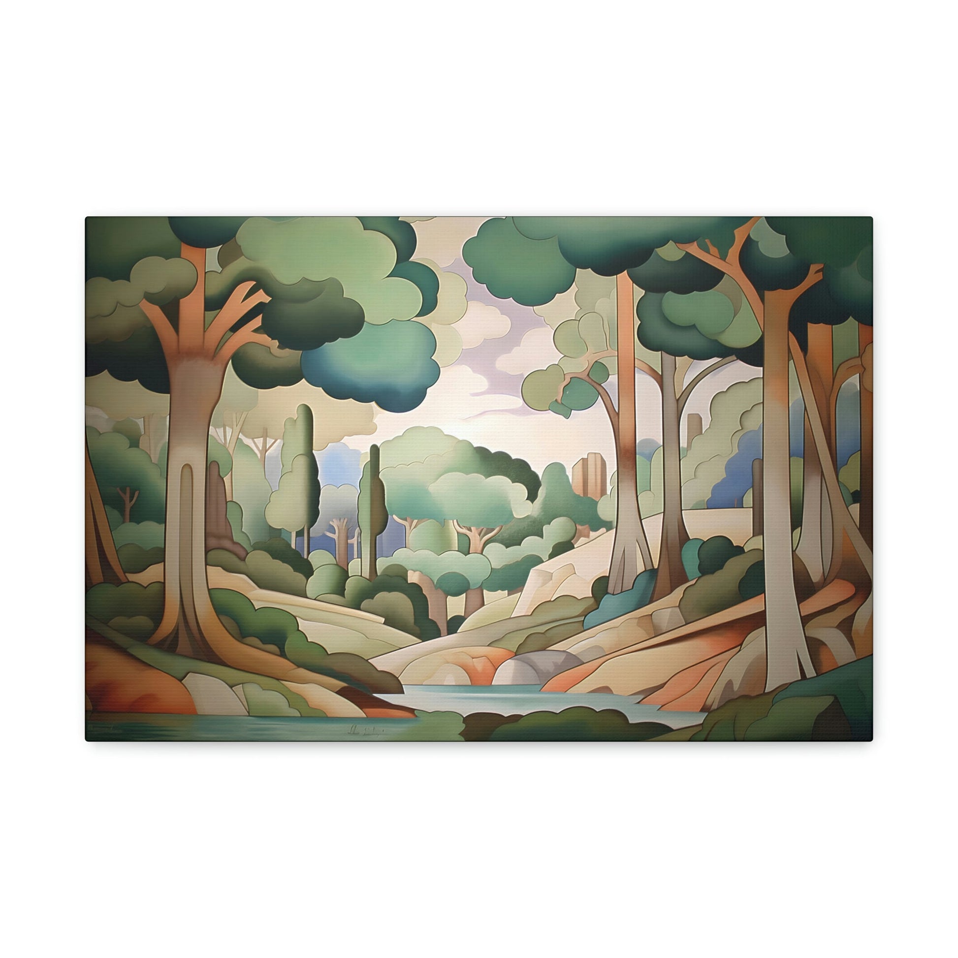 Art Deco Style Landscape | Canvas Gallery Wraps