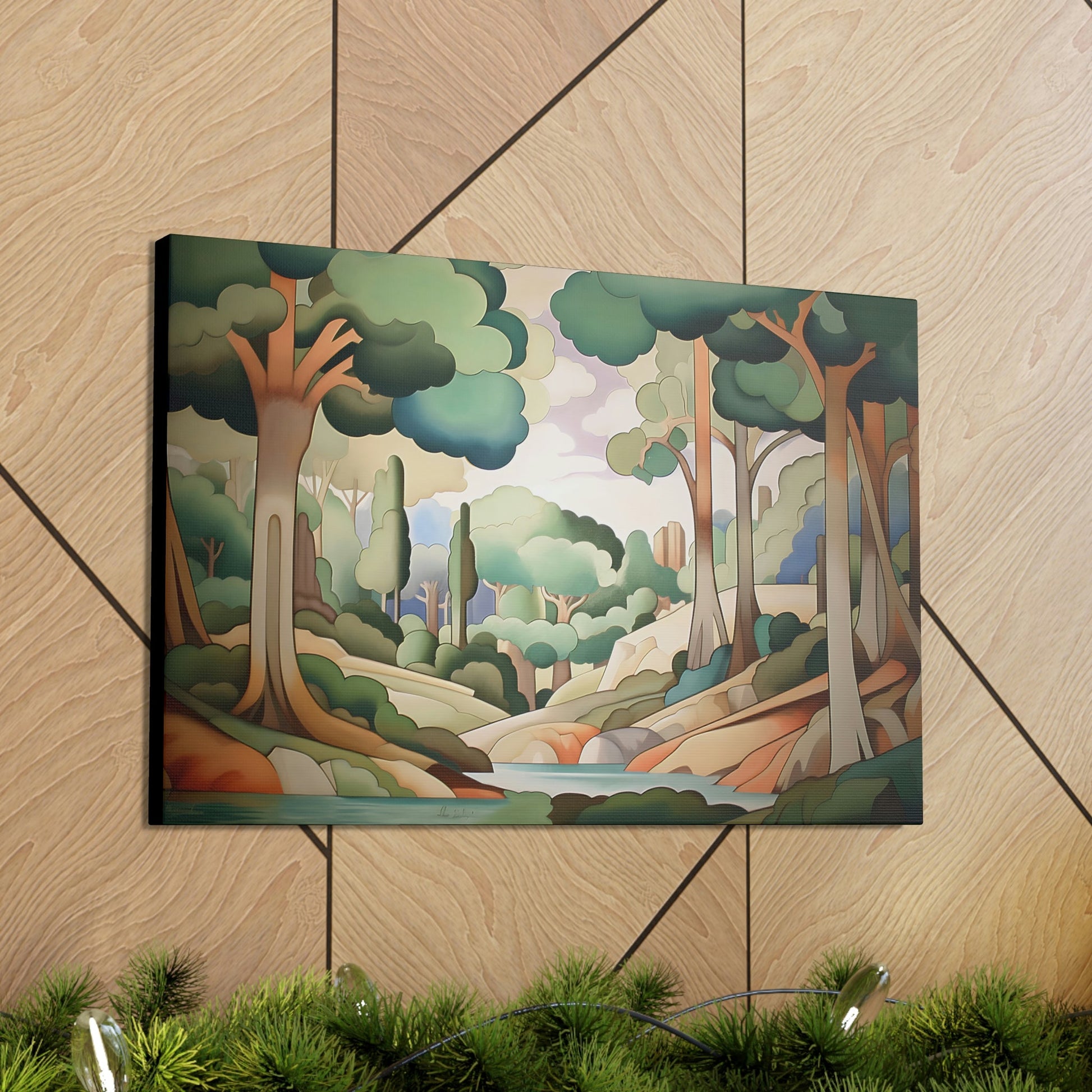 Art Deco Style Landscape | Canvas Gallery Wraps