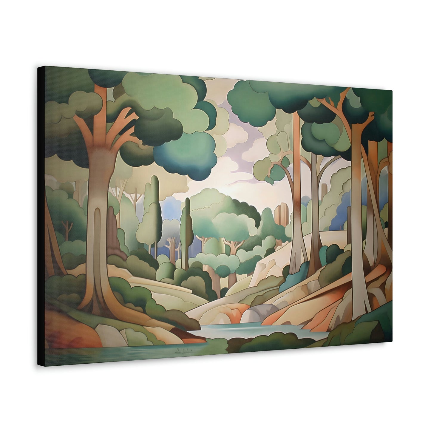 Art Deco Style Landscape | Canvas Gallery Wraps