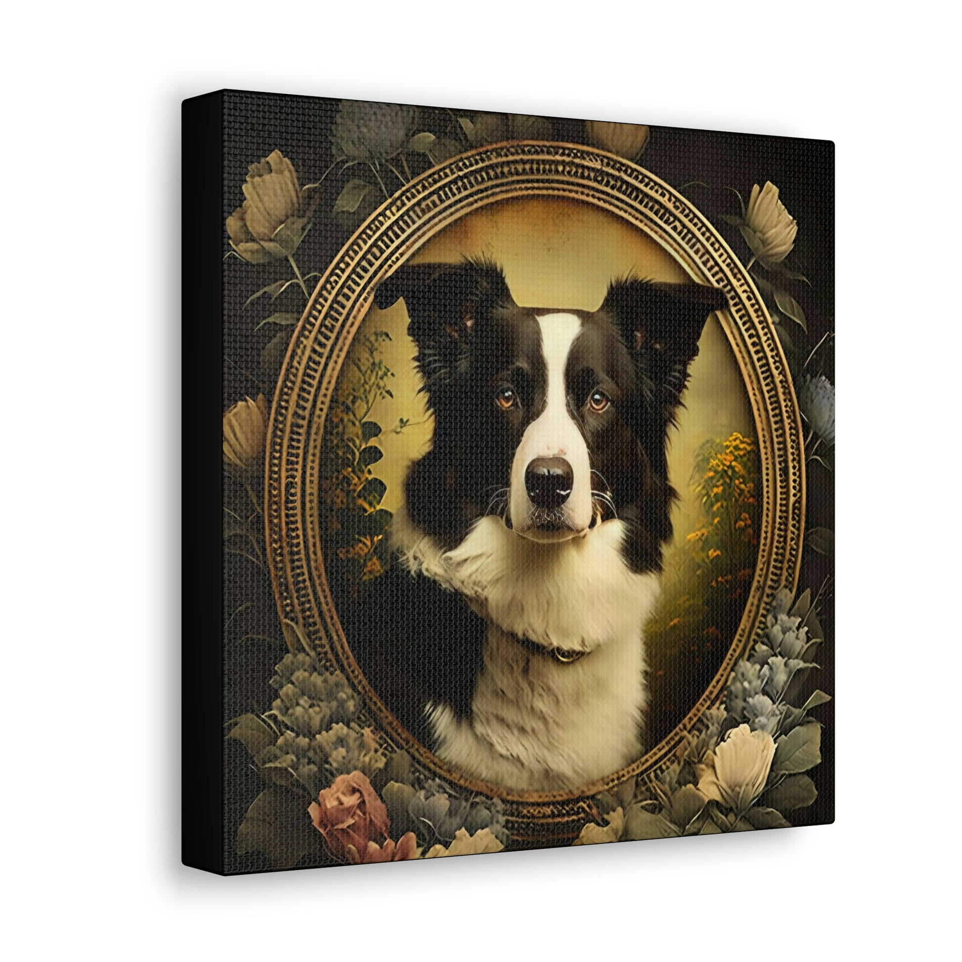 Art Nouveau Border Collie Frame Canvas Gallery Wraps