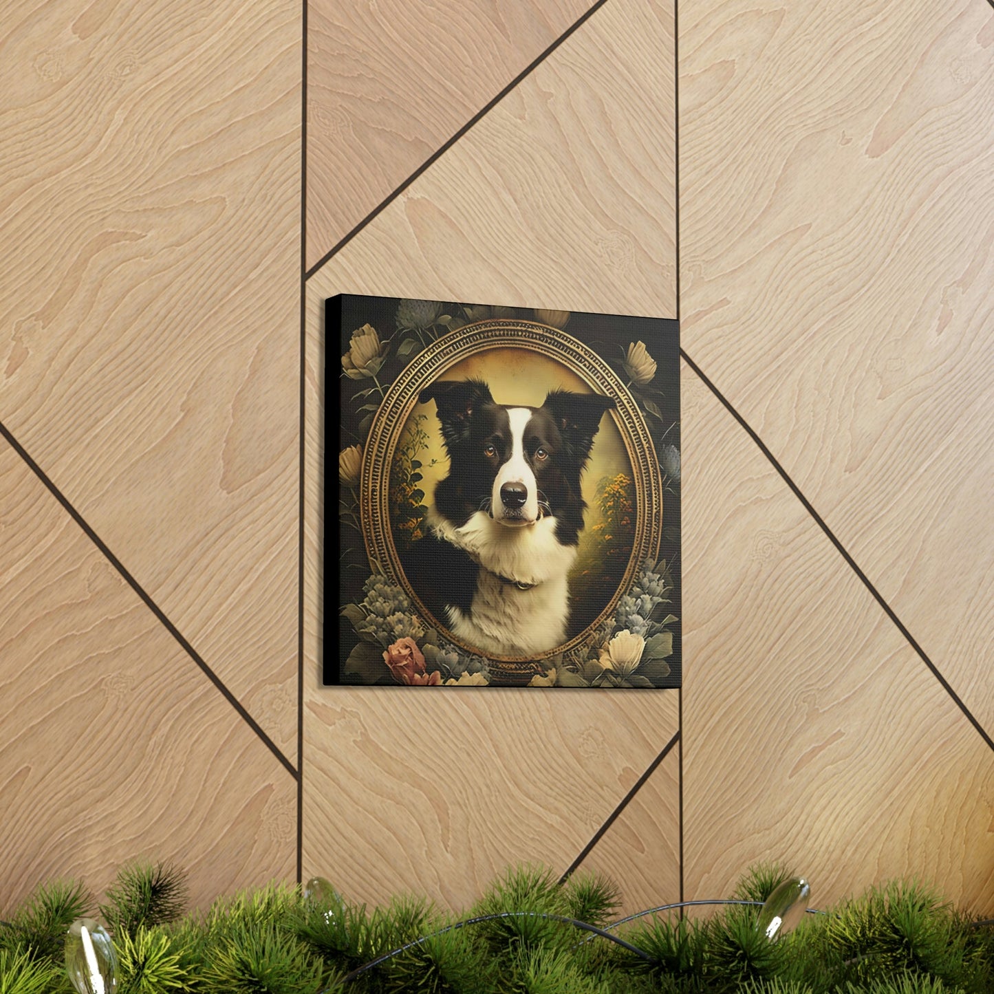 Art Nouveau Border Collie Frame Canvas Gallery Wraps