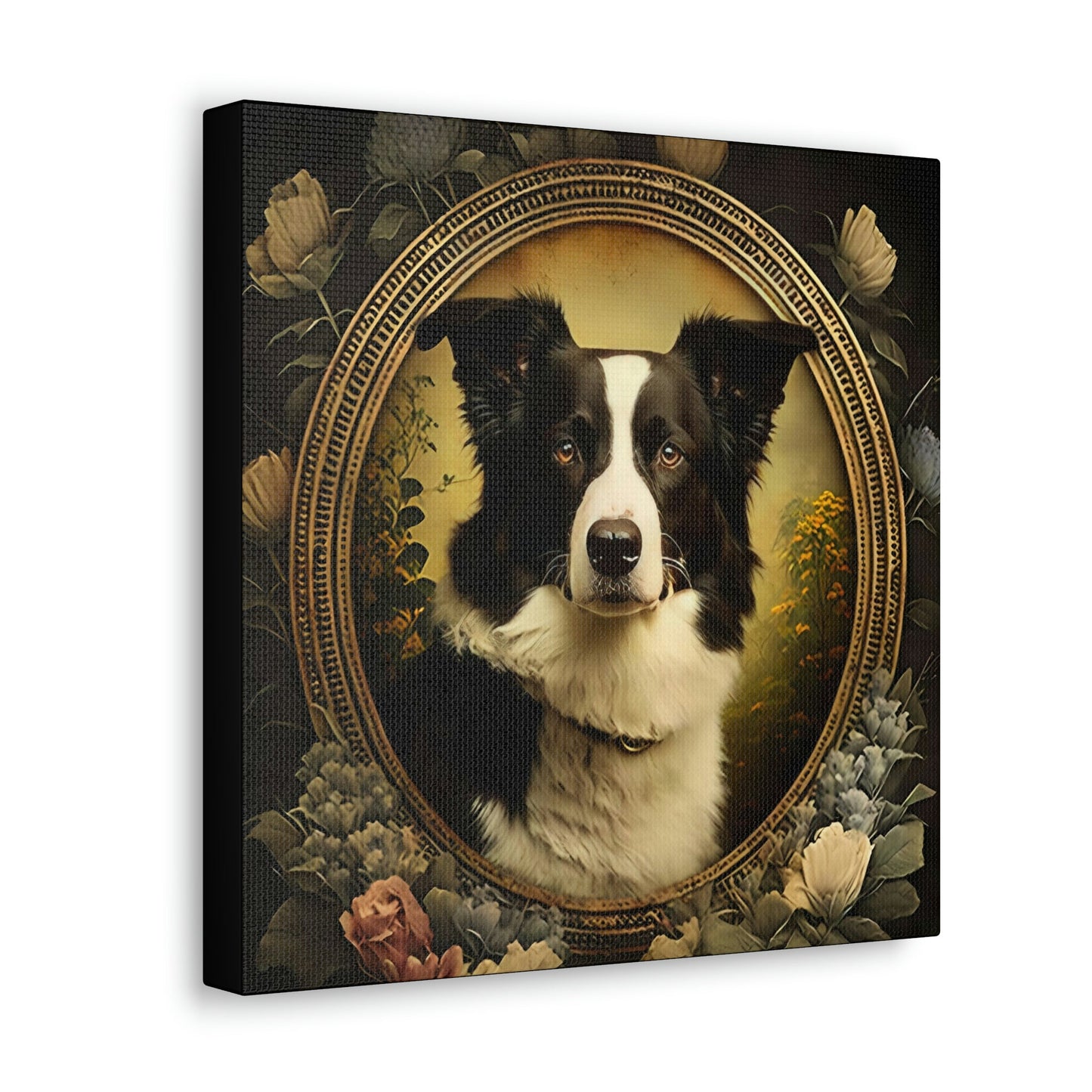 Art Nouveau Border Collie Frame Canvas Gallery Wraps