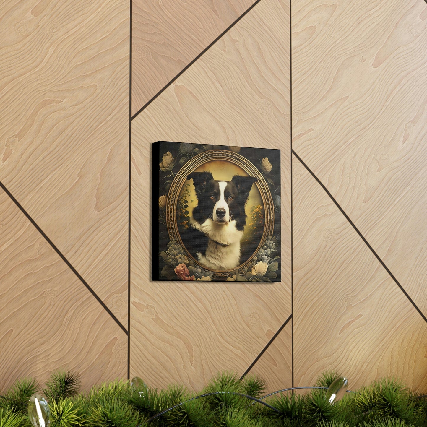 Art Nouveau Border Collie Frame Canvas Gallery Wraps