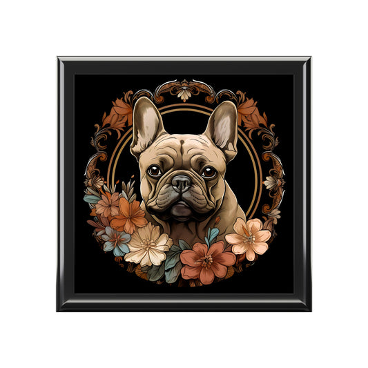 Art Nouveau French Bulldog Jewelry Box