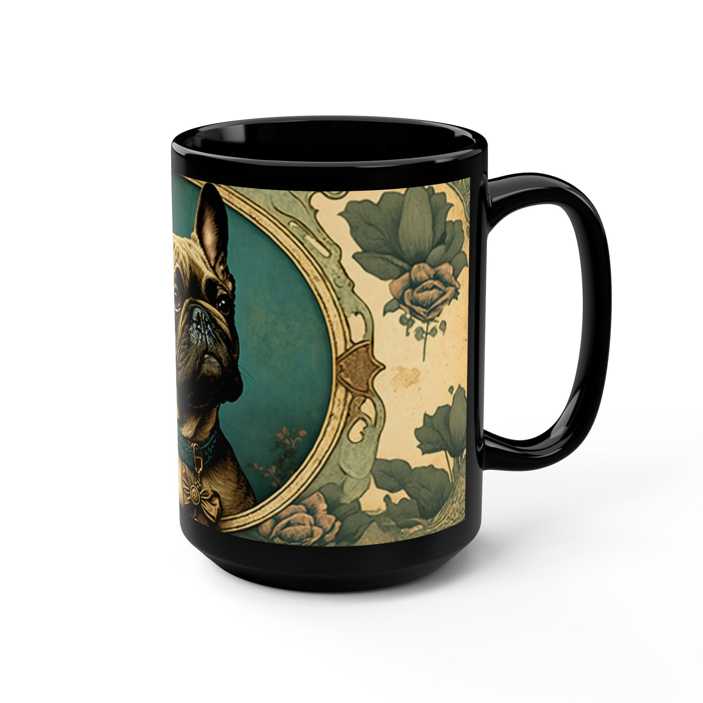 Art Nouveau French Bulldog Portrait | 15 oz Coffee Mug | Perfect Gift for the Frenchie Lover