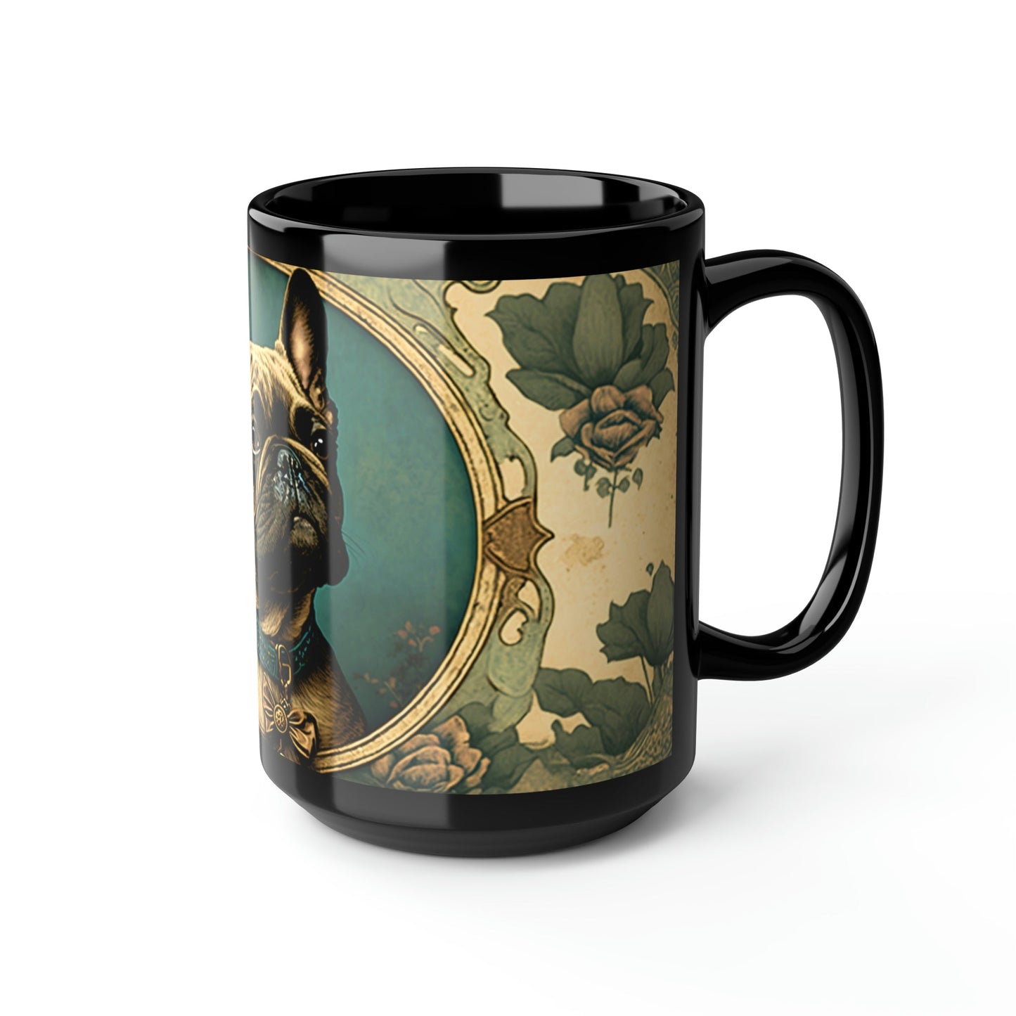 Art Nouveau French Bulldog Portrait | 15 oz Coffee Mug | Perfect Gift for the Frenchie Lover