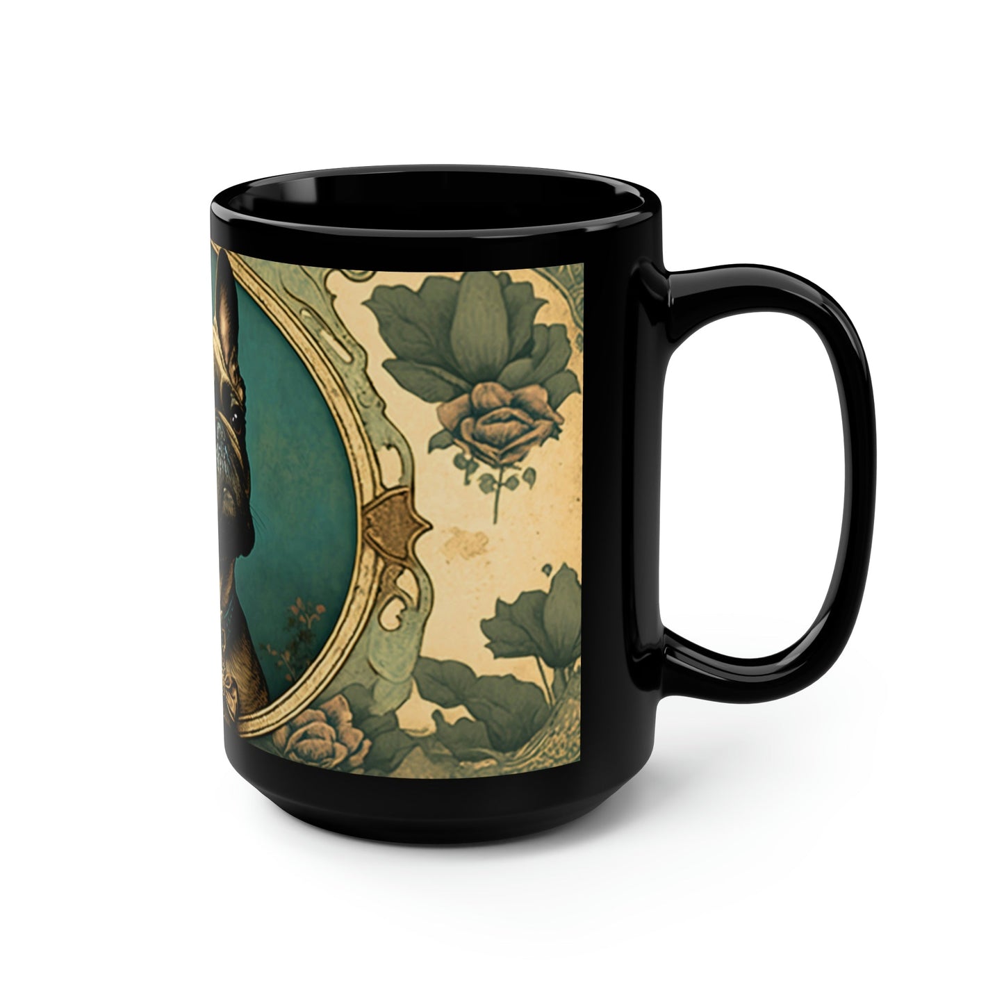 Art Nouveau French Bulldog Portrait | 15 oz Coffee Mug | Perfect Gift for the Frenchie Lover