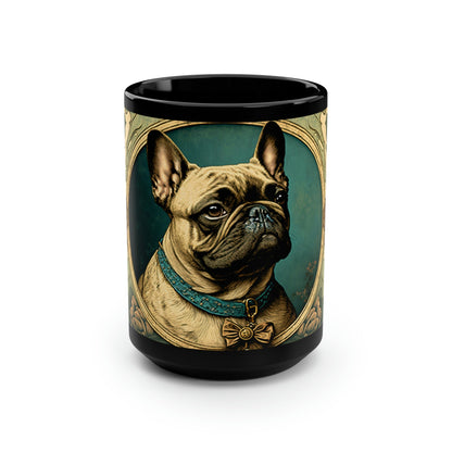 Art Nouveau French Bulldog Portrait | 15 oz Coffee Mug | Perfect Gift for the Frenchie Lover