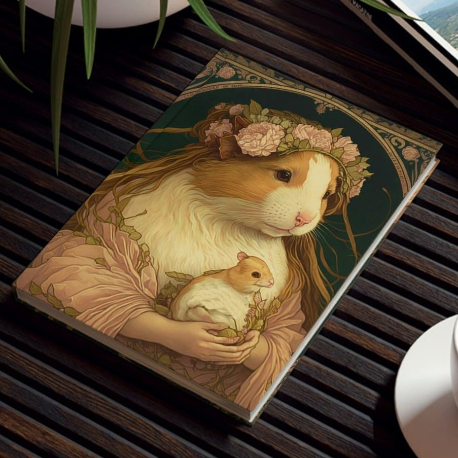 Art Nouveau Guinea Pig Hard Backed Journal