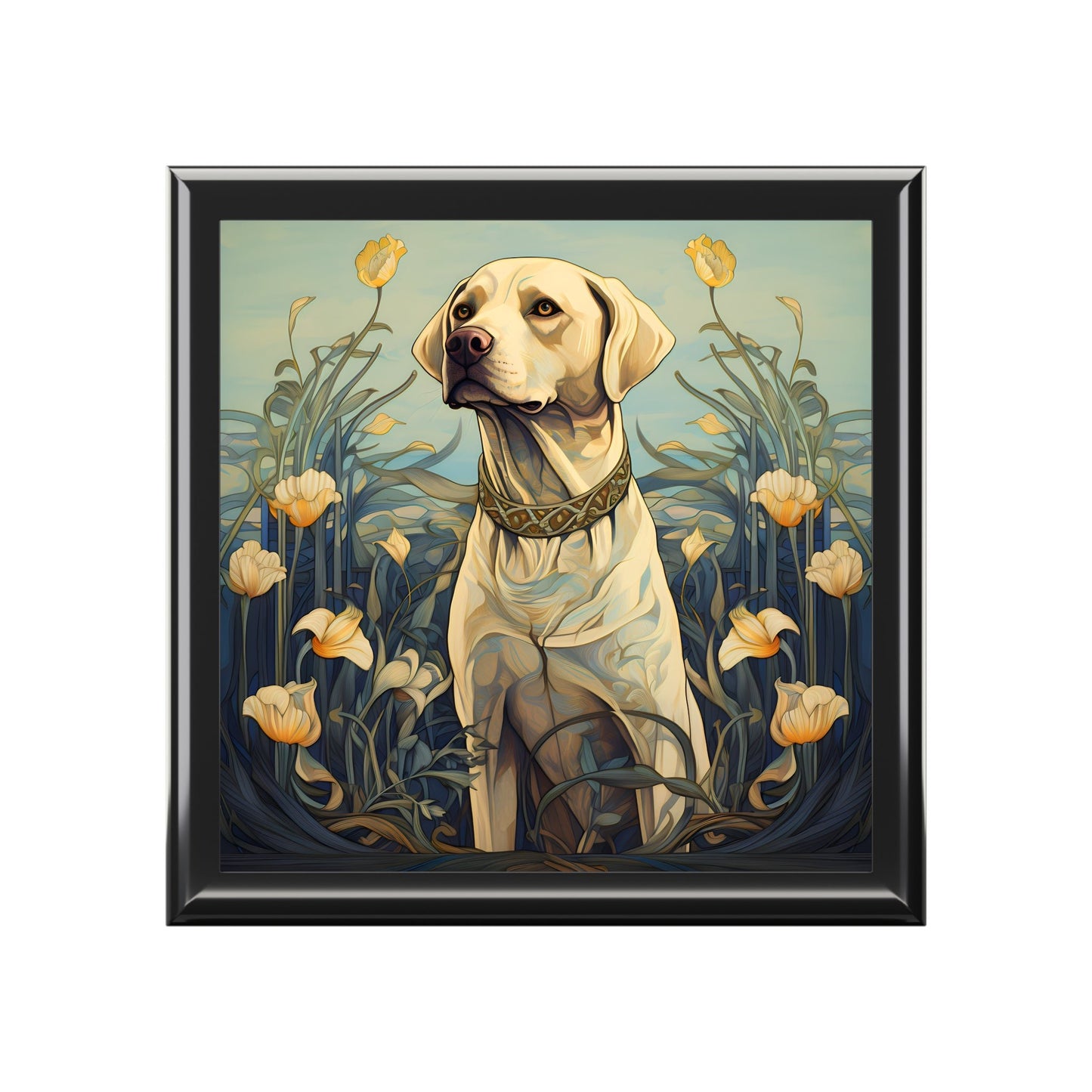Art Nouveau Labrador Retriever Art Print Gift and Jewelry Box