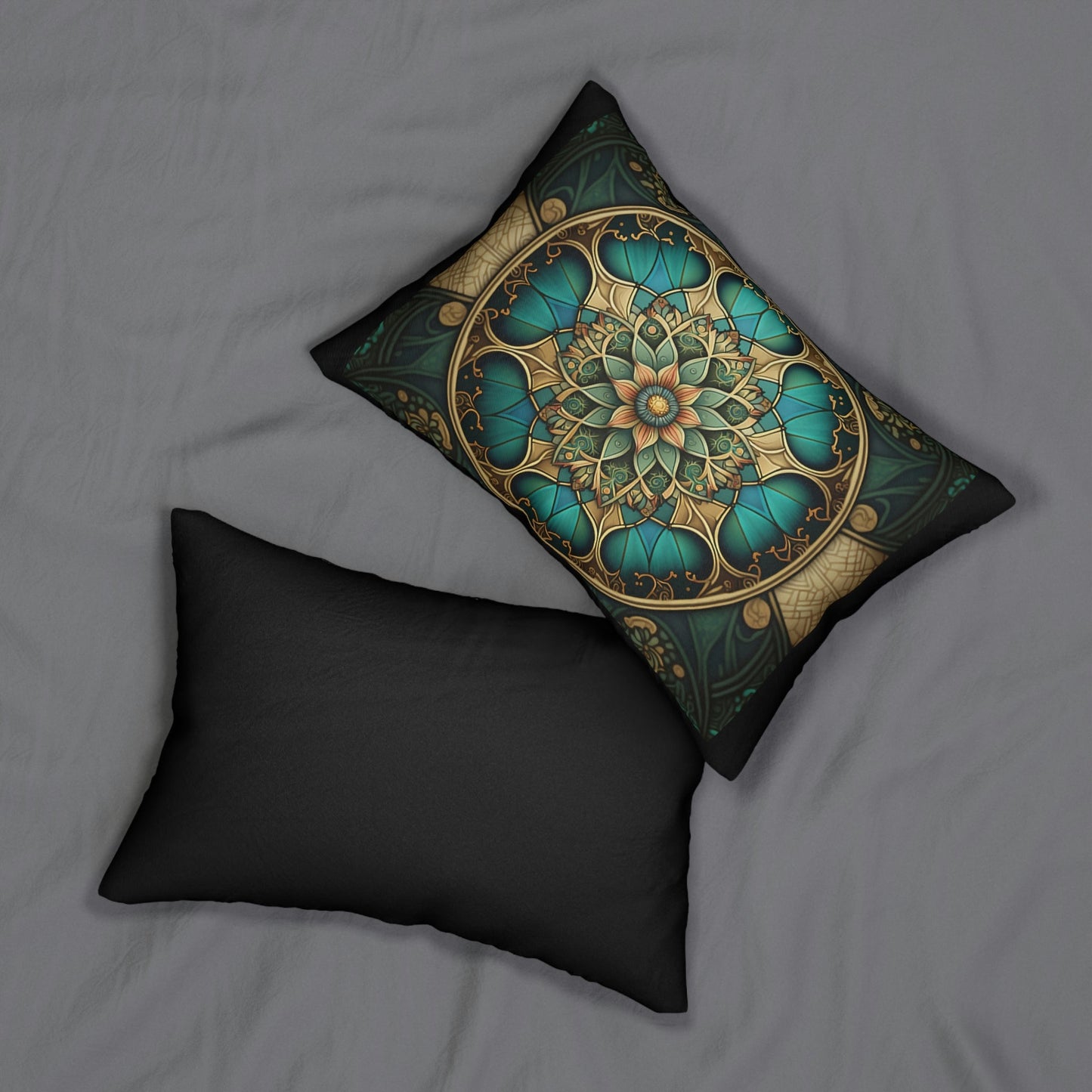 Art Nouveau Mandala Spun Polyester Lumbar Pillow