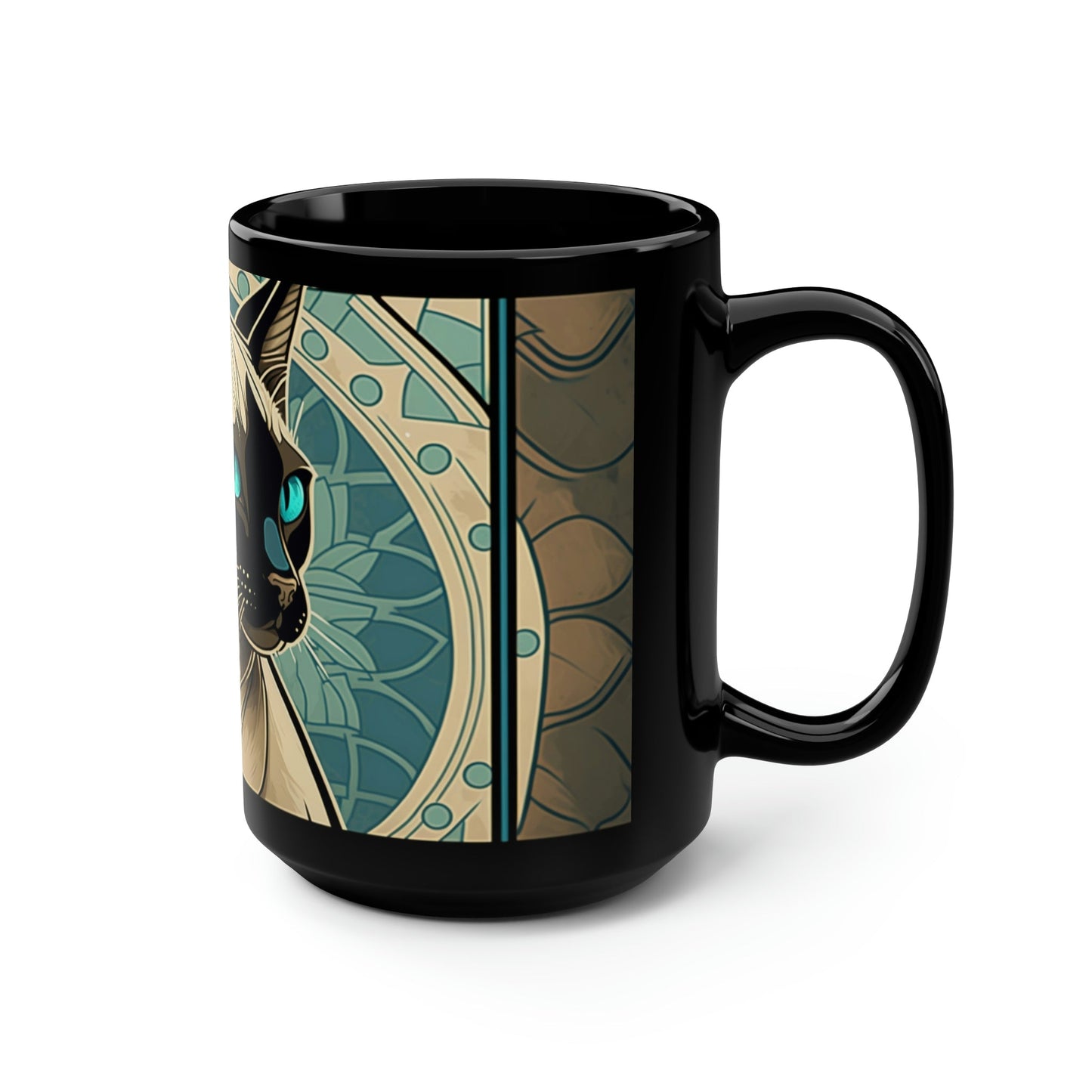 Art Nouveau Siamese Cat - 15 oz Coffee Mug