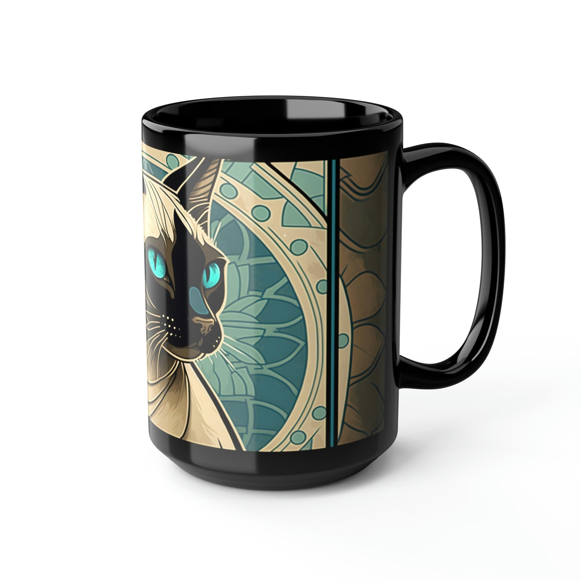 Art Nouveau Siamese Cat - 15 oz Coffee Mug