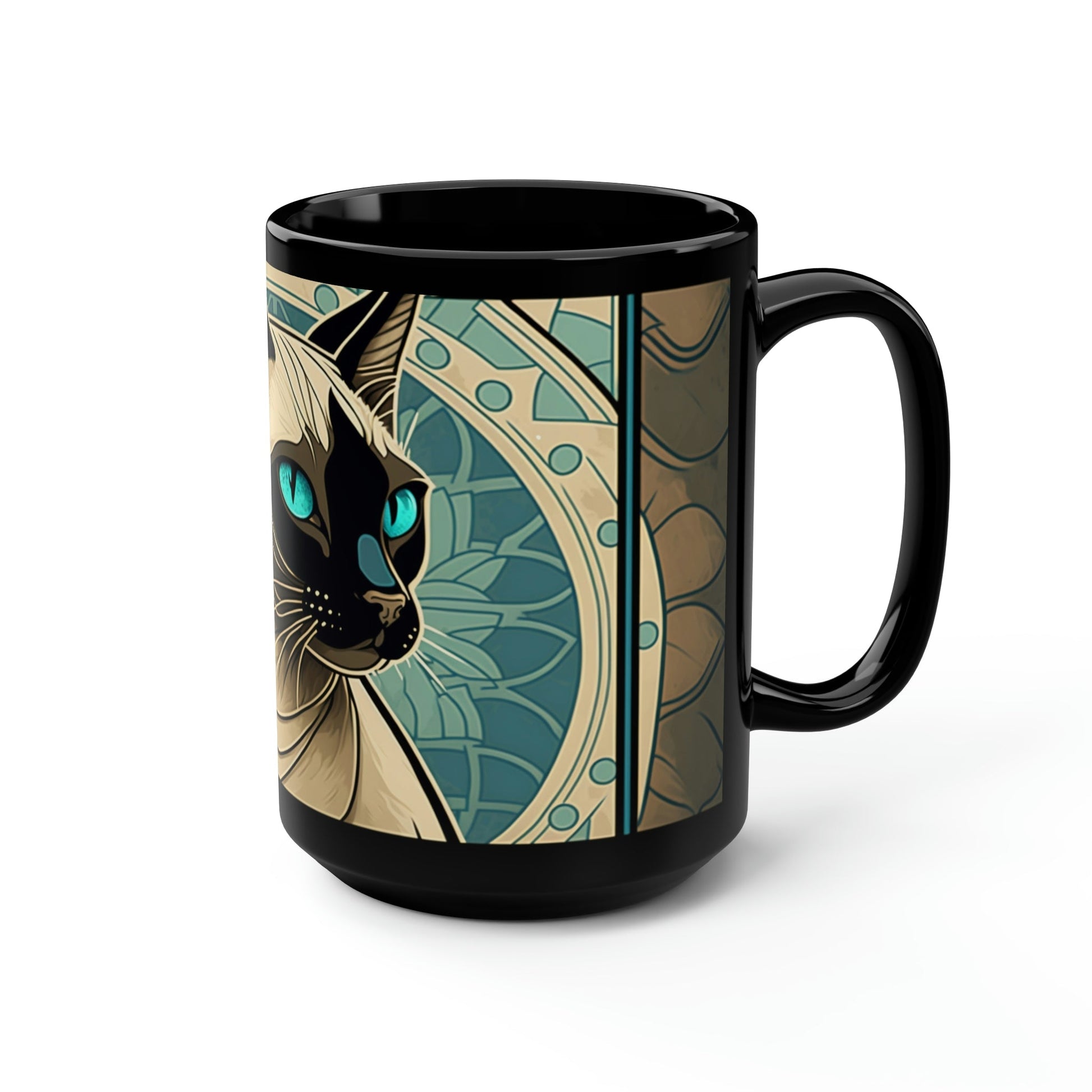 Art Nouveau Siamese Cat - 15 oz Coffee Mug