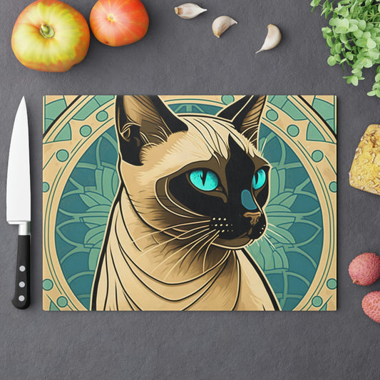 Art Nouveau Siamese Cat Cutting Board