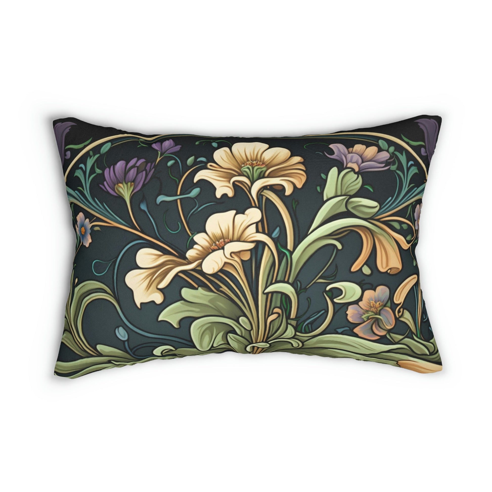 Art Nouveau Spun Polyester Lumbar Pillow