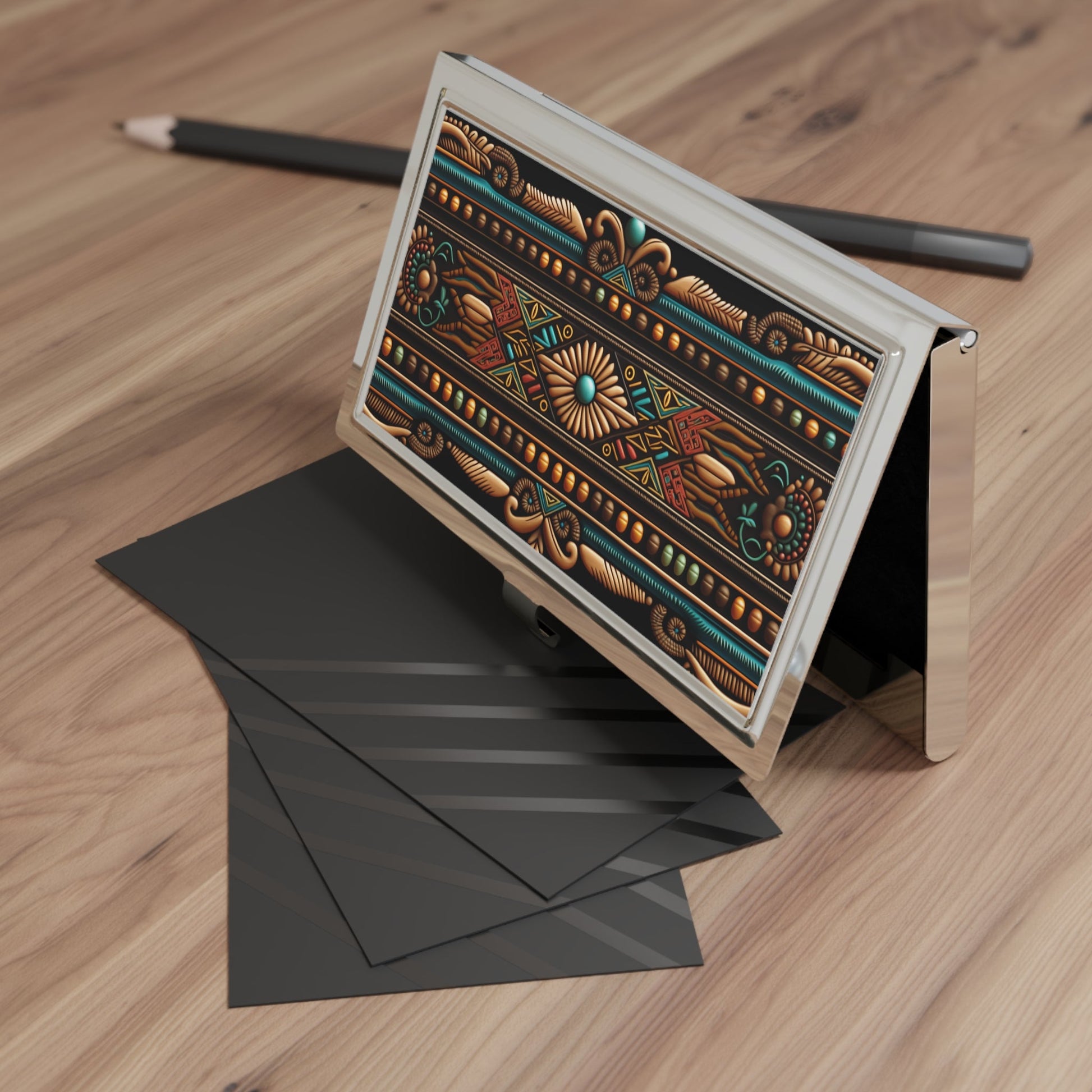 Aztec Design Business Card Holder