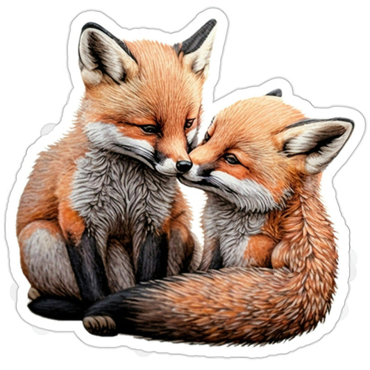 Baby Foxes Kiss-Cut Stickers