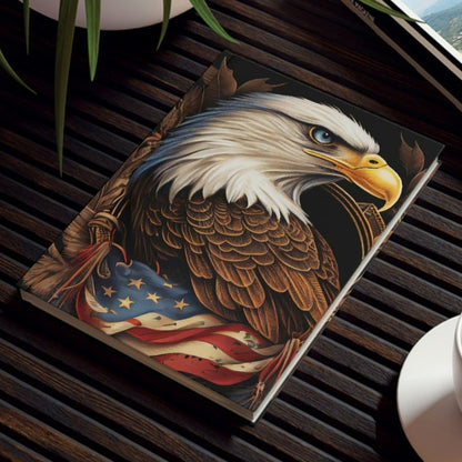 Bald Eagle and American Flag Hard Backed Journal