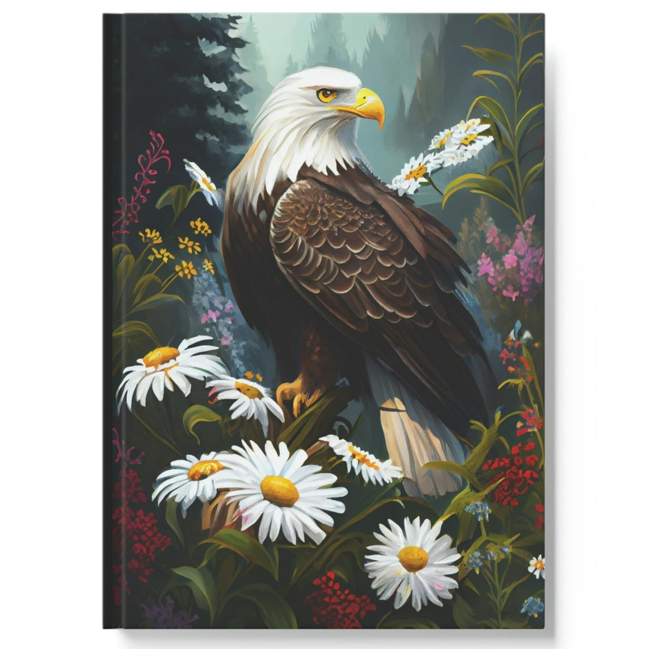 Bald Eagle in Garden Hard Backed Journal