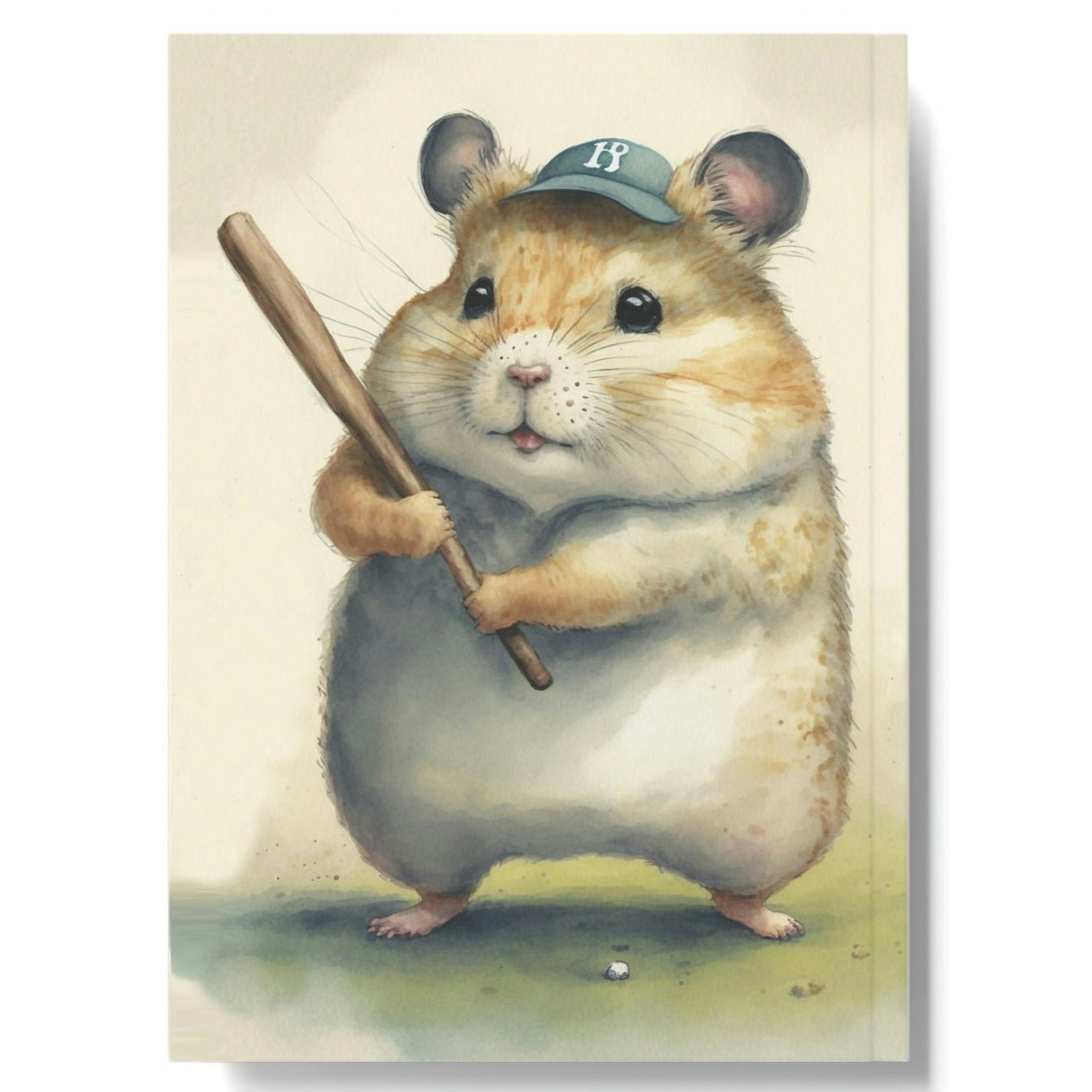 Baseball Hamster Hard Backed Journal