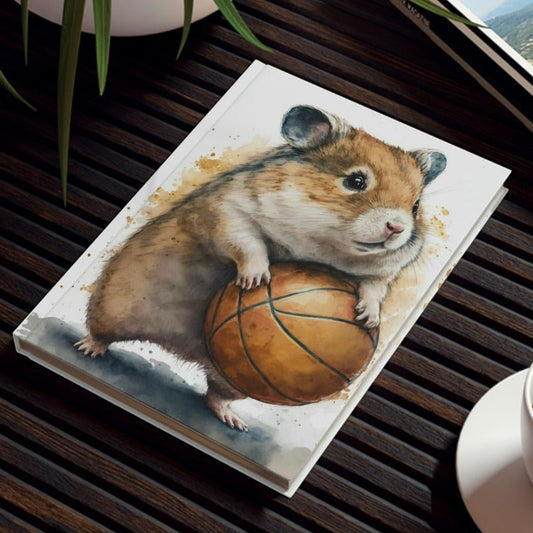 Basketball Hamster Hard Backed Journal