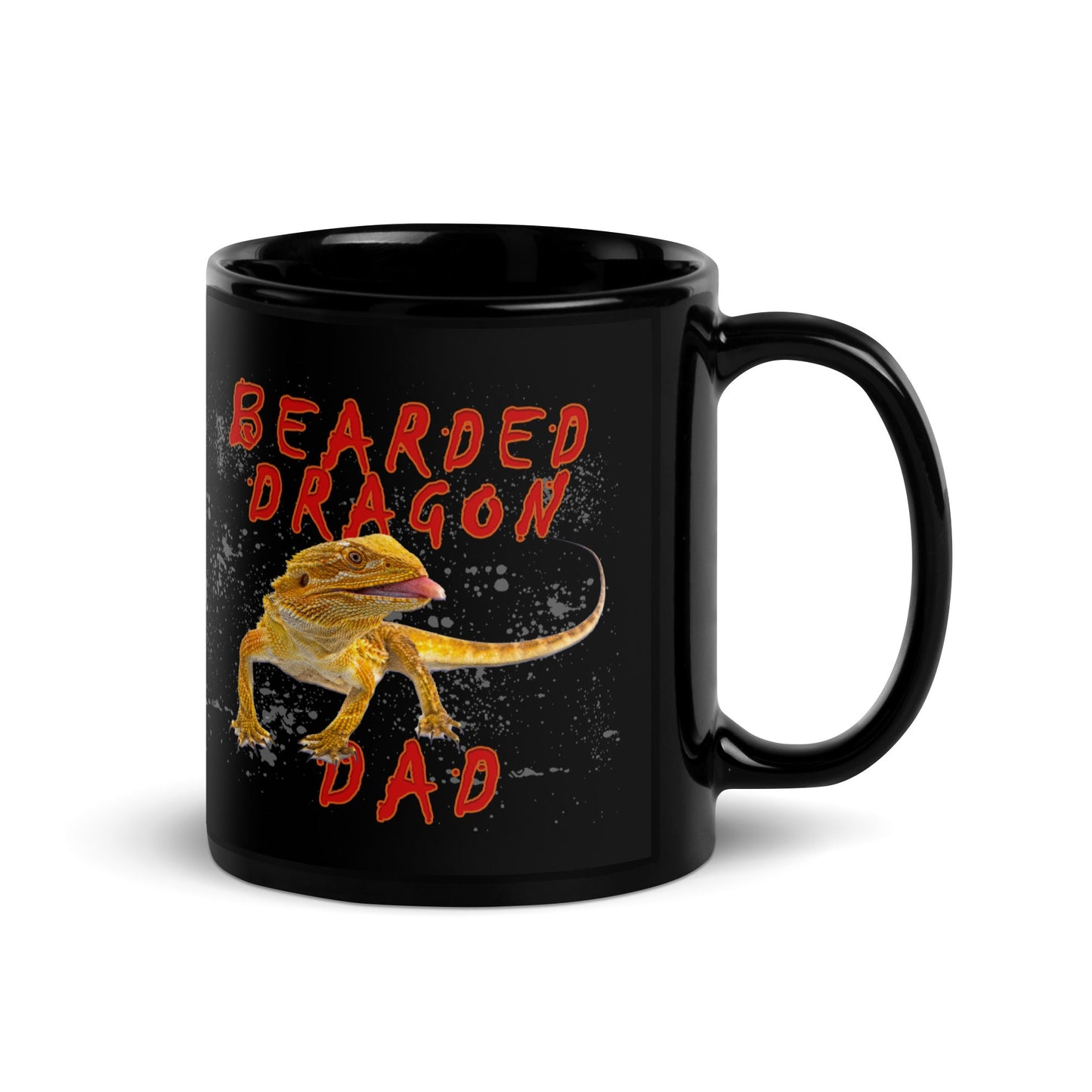 Bearded Dragon Dad Black Glossy Mug