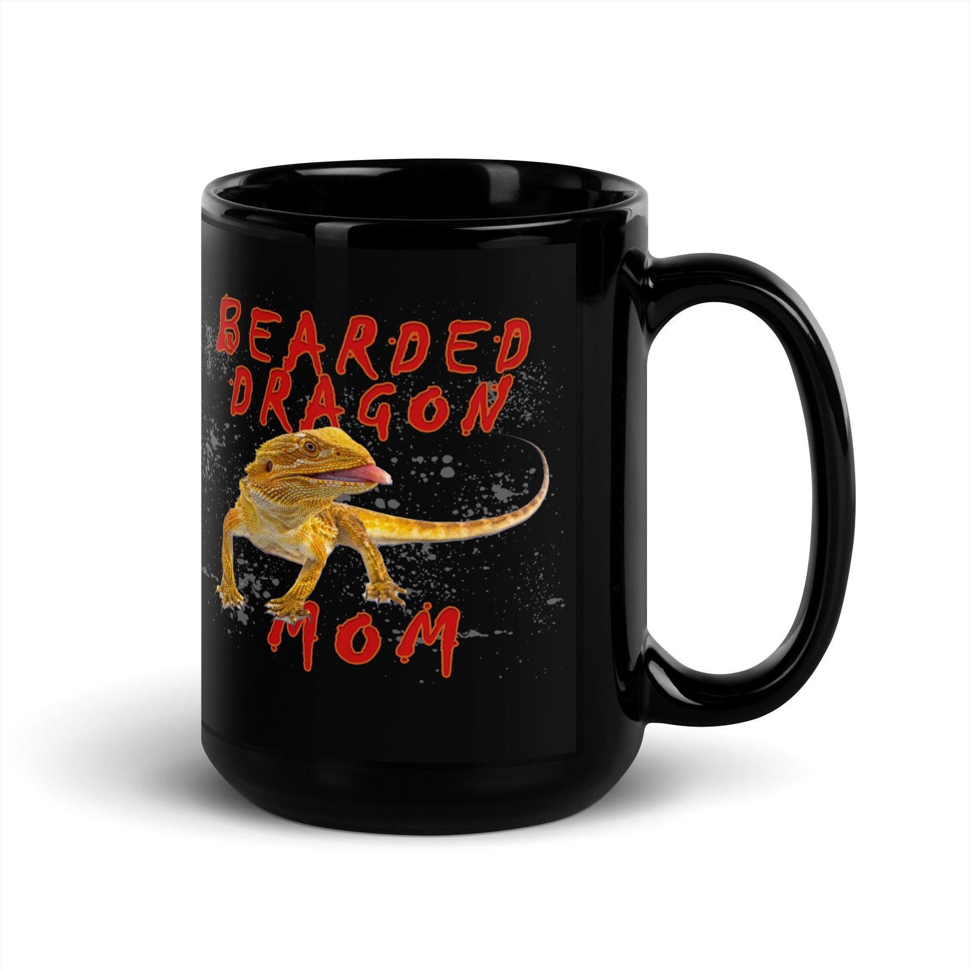 Bearded Dragon Mom Black Glossy Mug