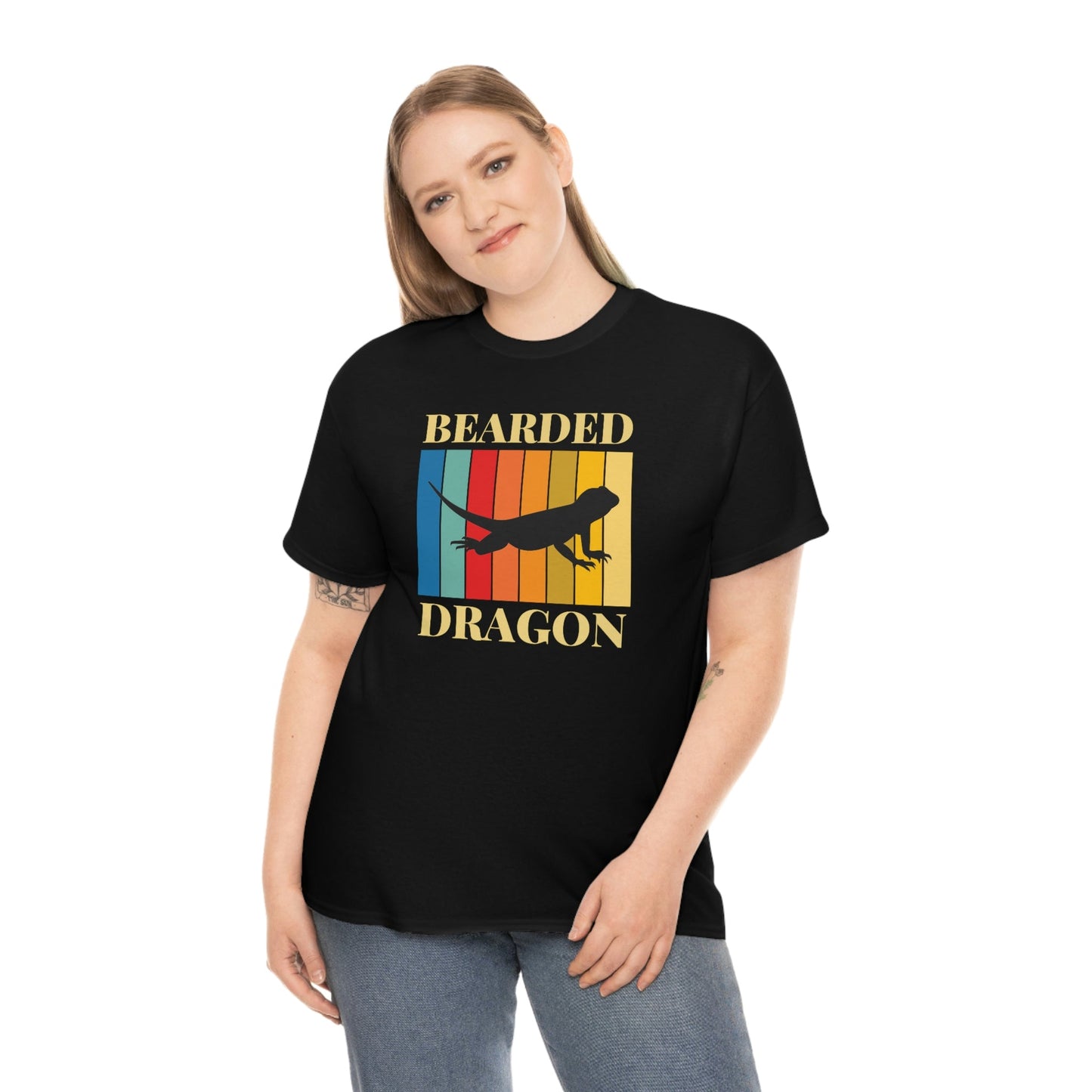 Bearded Dragon Retro Heavy Cotton T-Shirt