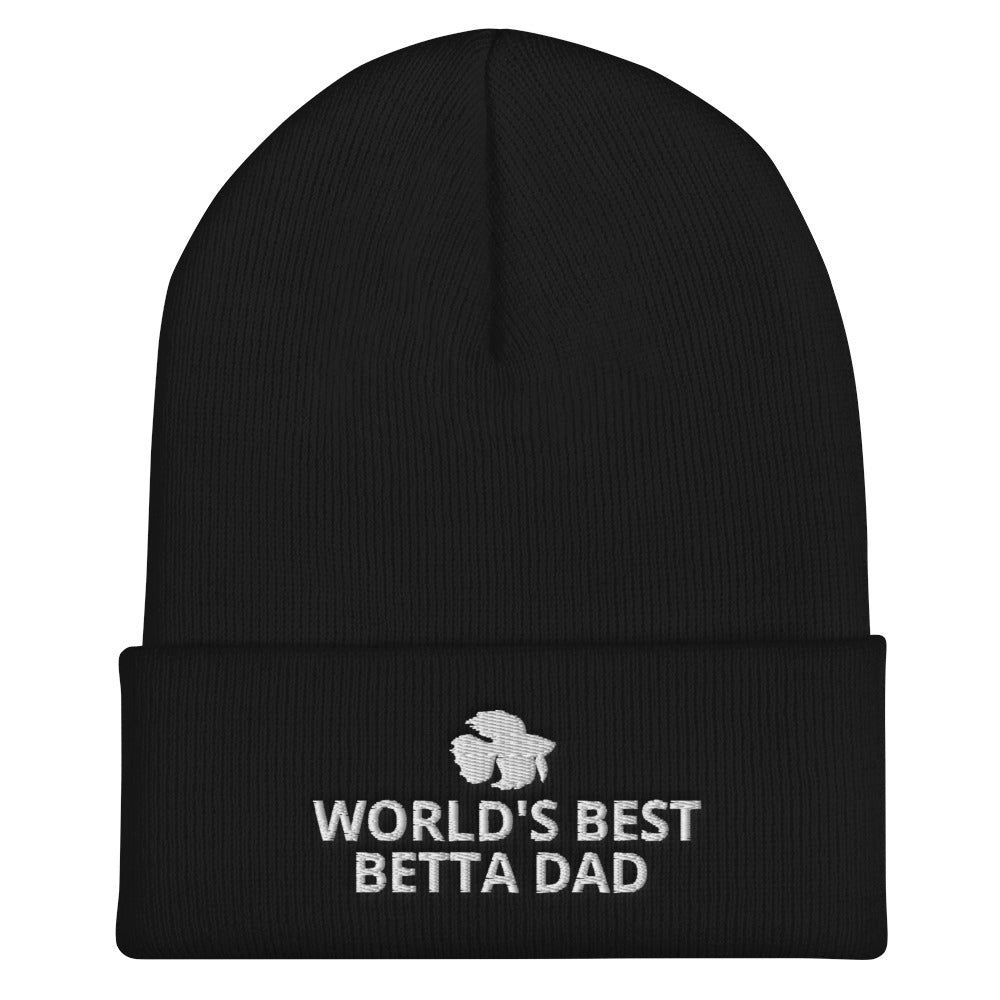 Betta Cuffed Beanie | World's Best Betta Dad | Perfect gift for the Betta Fish lover! | Multiple Hat Colors Available
