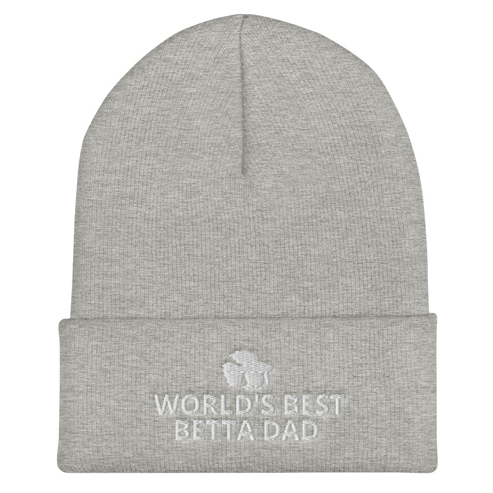 Betta Cuffed Beanie | World's Best Betta Dad | Perfect gift for the Betta Fish lover! | Multiple Hat Colors Available
