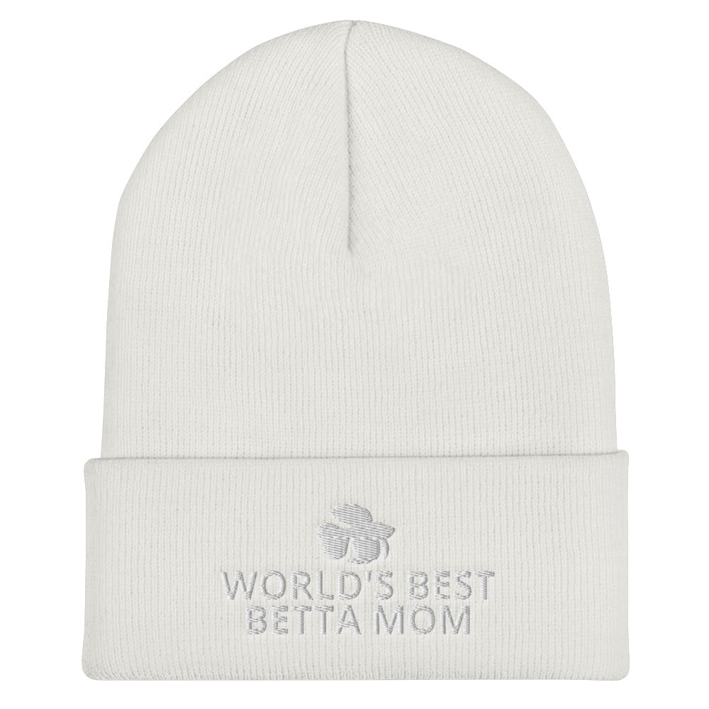 Betta Cuffed Beanie | World's Best Betta Mom | Perfect gift for the Betta Fish lover! | Multiple Hat Colors Available