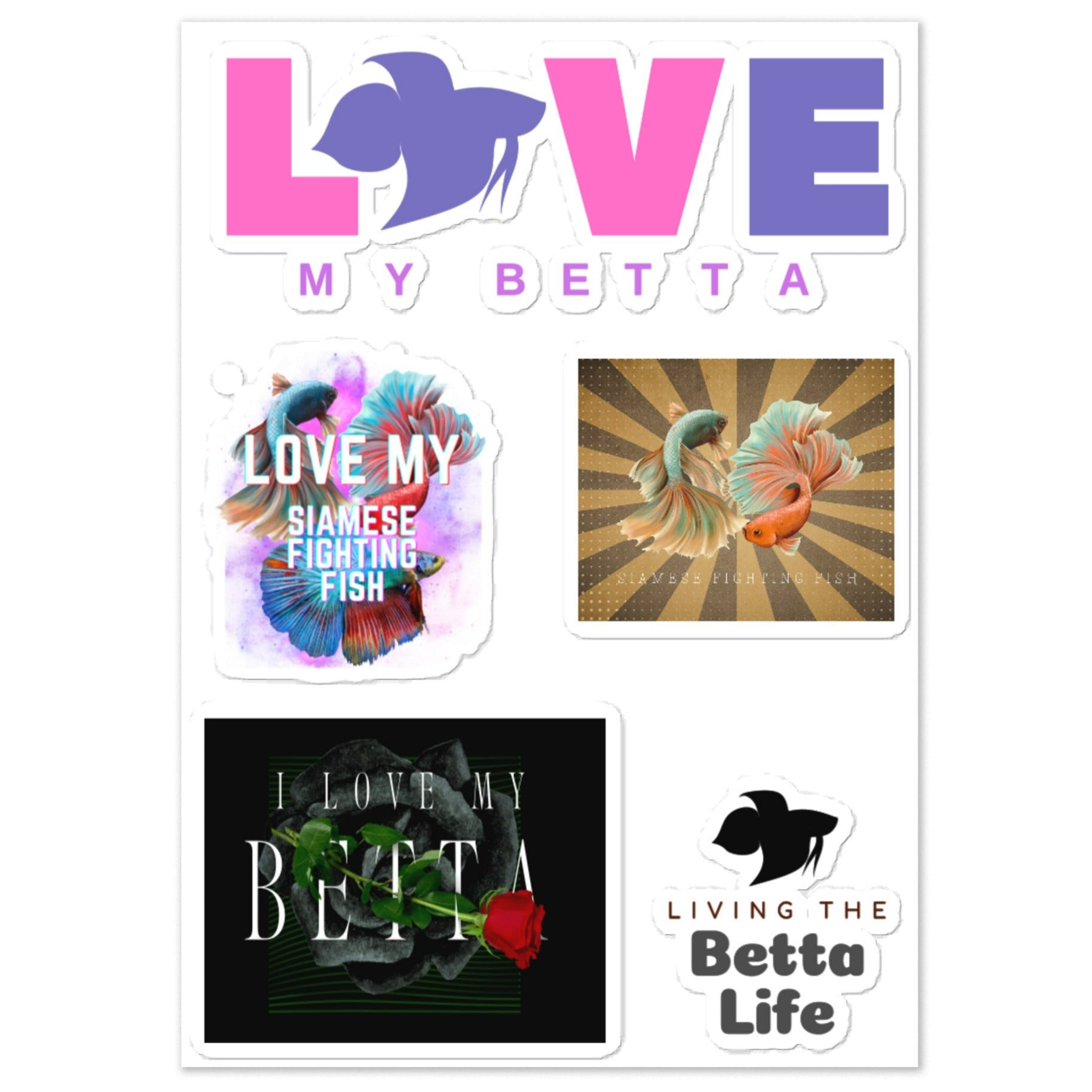 Betta Multi-Design Sticker Sheet