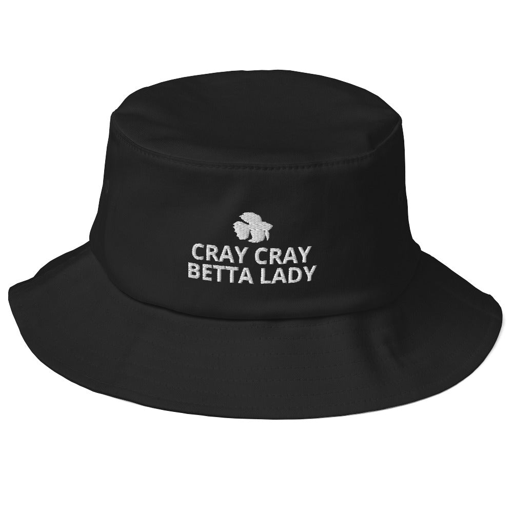 Betta Old School Bucket Hat | Cray Cray Betta Lady | Perfect gift for the Betta Fish lover! | Multiple Hat Colors Available