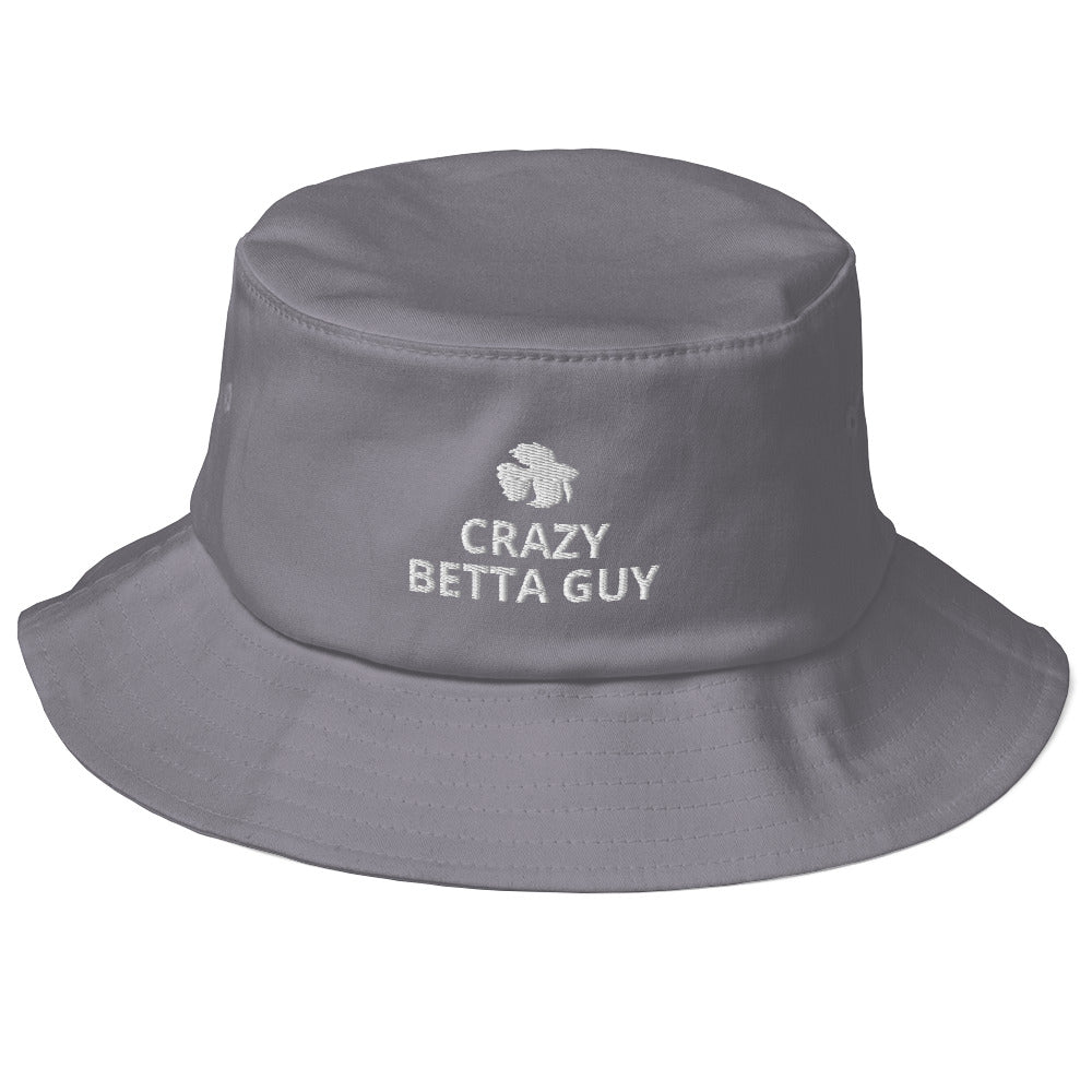 Betta Old School Bucket Hat | Crazy Betta Guy | Perfect gift for the Betta Fish lover! | Multiple Hat Colors Available