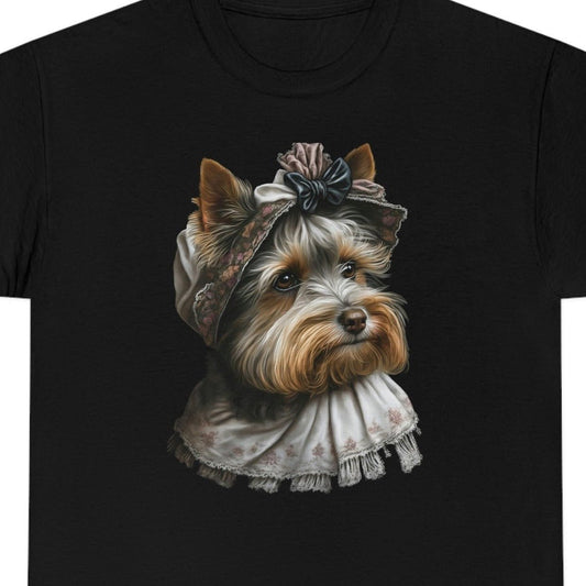 Biewer Terrier in Her New Bonnet Heavy Cotton T-Shirt