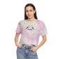 Big Blue-Footed Boobies Women's Tie-Dye Crop Tee